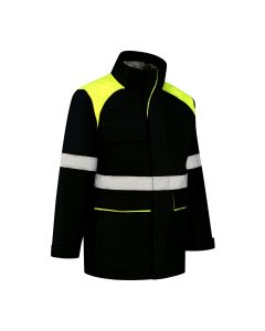 Dapro Globe-Tech Multinorm Raincoat - Size - Oil Black/Hi-Vis Yellow - Flame-retardant , Anti-Static , Welding Proof , Arc Flash Protection and Chemical resistent