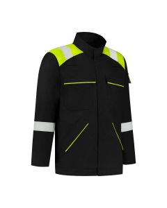 Dapro Globe-Tech Multinorm Jacket - Size - Black/Hi-Vis Yellow - Flame-Retardant , Anti-Static , Welding , Arc Flash Protection and Chemical Resistant