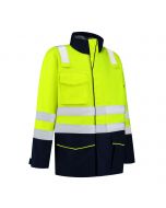 Dapro Volt 2 Multinorm Raincoat - Size - Navy Blue/Hi-Vis Yellow - Flame-retardant , Anti-Static , Welding Proof , Arc Flash Protection and Chemical resistent